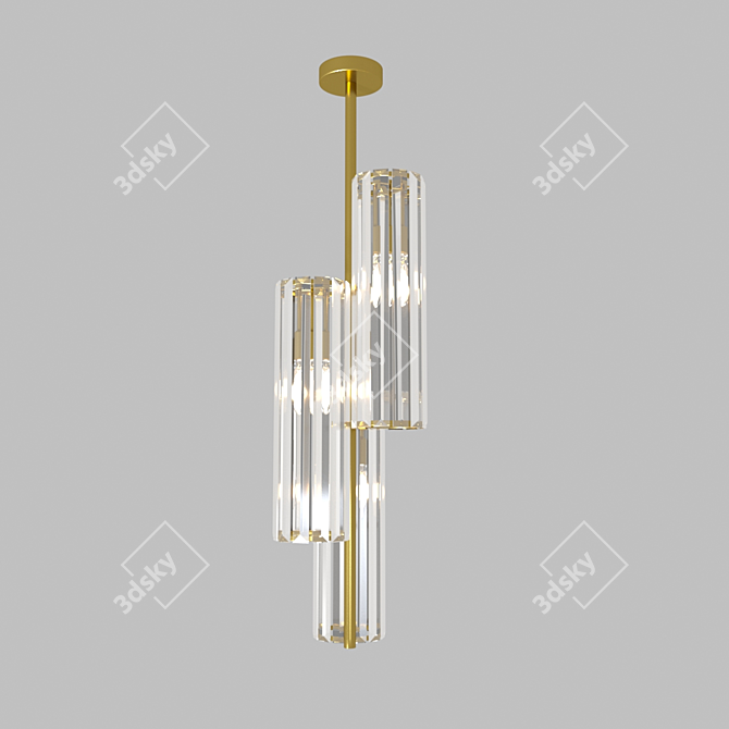 Elegant Reagan Triple Pendant 3D model image 4