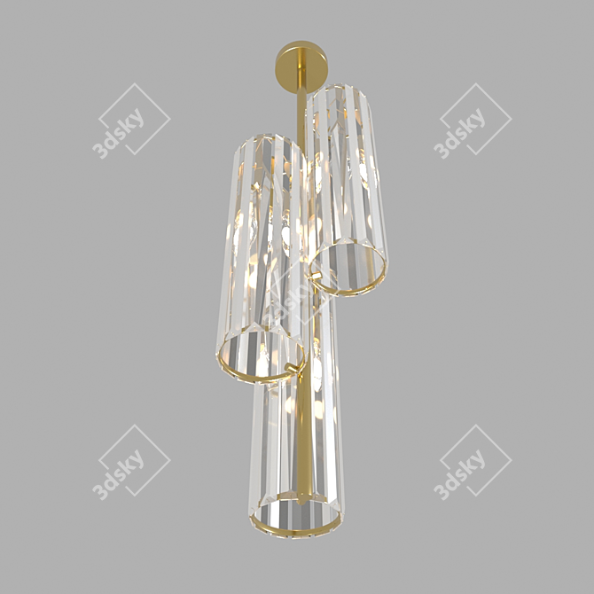 Elegant Reagan Triple Pendant 3D model image 5