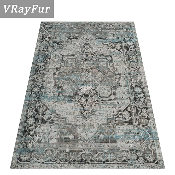 Luxury Carpet Collection: High-Quality Set of 3 Carpets 3D model image 2