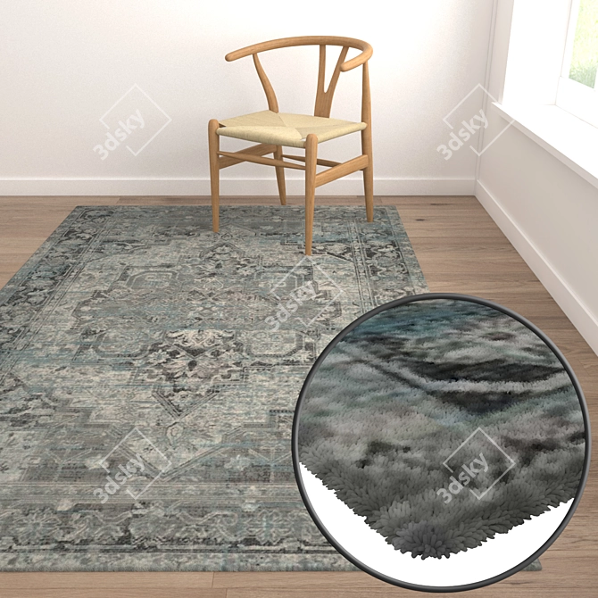 Luxury Carpet Collection: High-Quality Set of 3 Carpets 3D model image 5