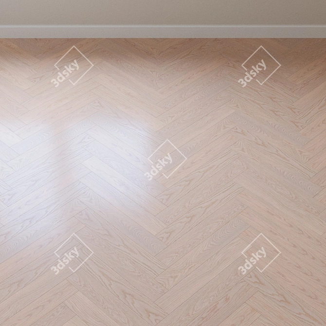 Elegant Antique White Parquet Board 3D model image 3