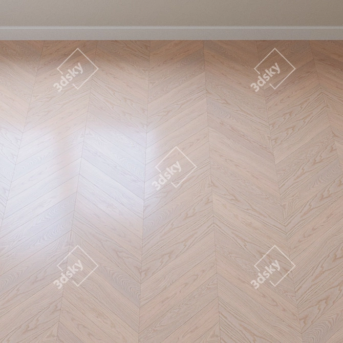 Elegant Antique White Parquet Board 3D model image 4