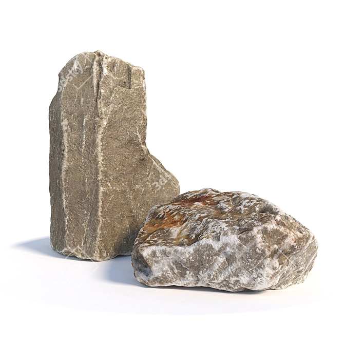 360° Scanned Landscape Stones 3D model image 1