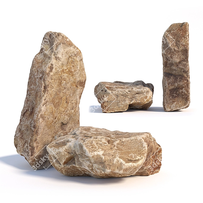 Landscaping Stones Bundle 3D model image 1