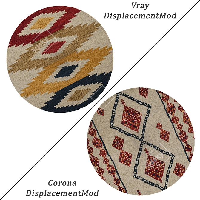 Round Carpet Set: Versatile and Detailed 3D model image 2