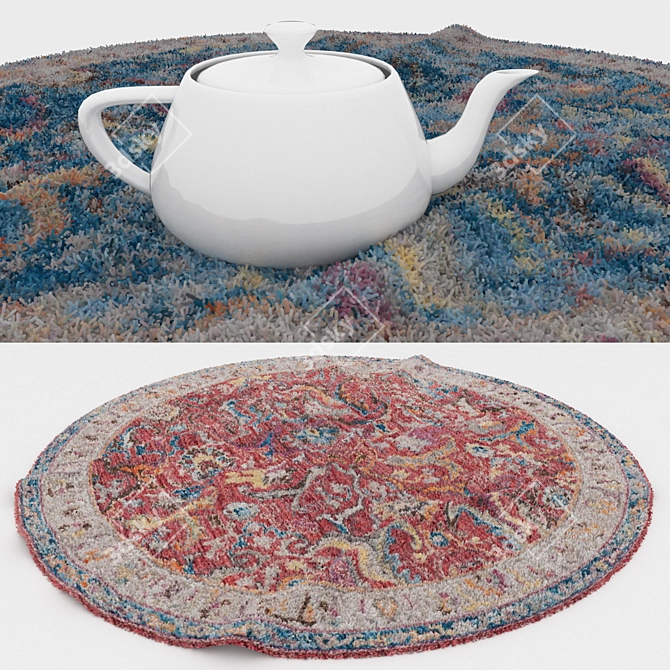 Versatile Round Carpet Set 3D model image 3