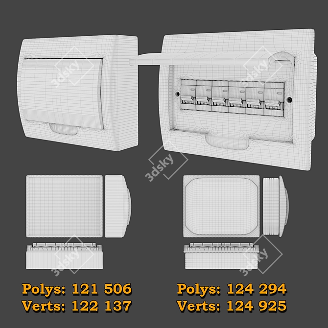 12-Port Surface/Flush Mounted Distribution Panel 3D model image 2