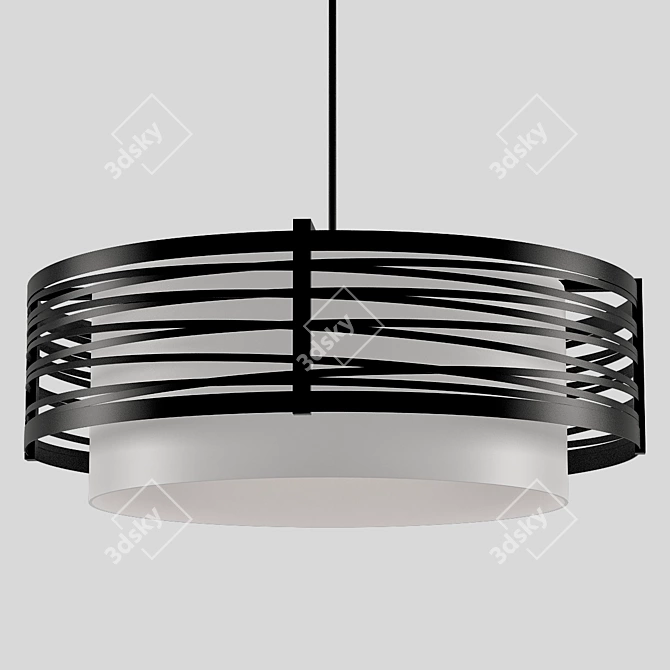 Elegant Tempest Drum Chandelier 3D model image 2