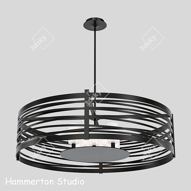 Tempest 8-Light Drum Chandelier 3D model image 1