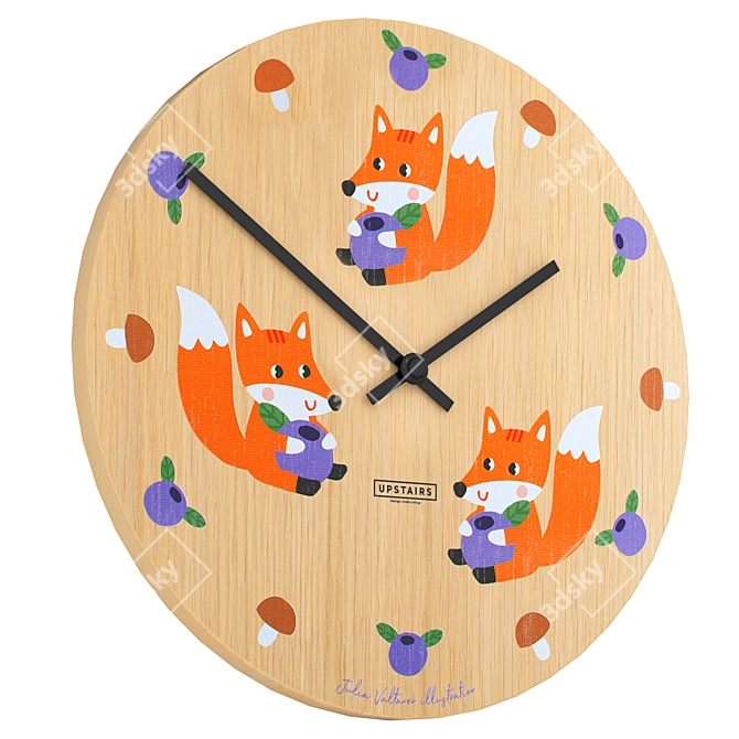 Upstairs Kids Wall Clock Set (3 pcs.) 3D model image 5