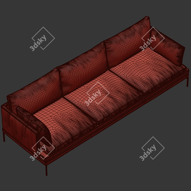 Sleek Edit Poly Table - 2660*910mm 3D model image 3