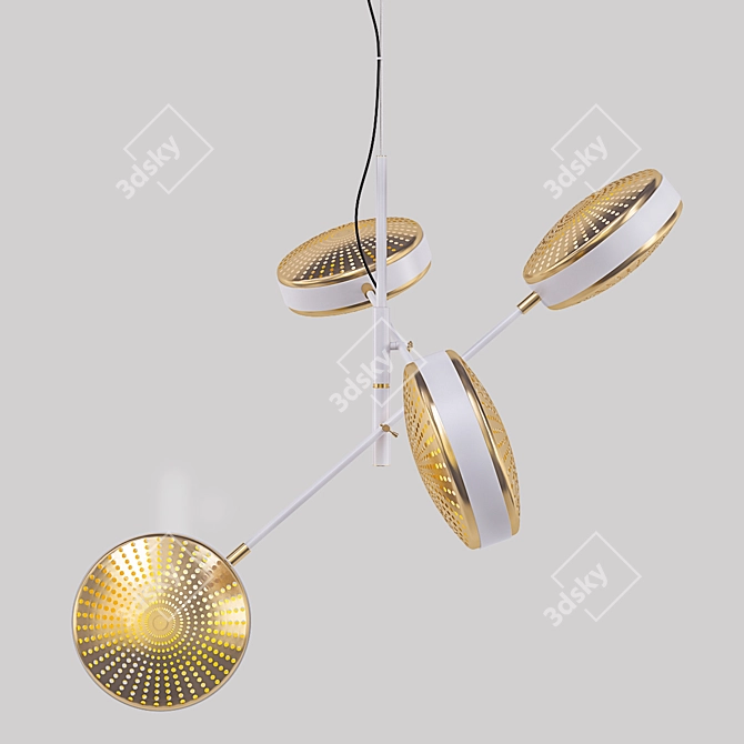 Golden Glow Pendant Light 3D model image 1