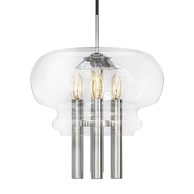 Sleek Glass Pendant Lamp 3D model image 1