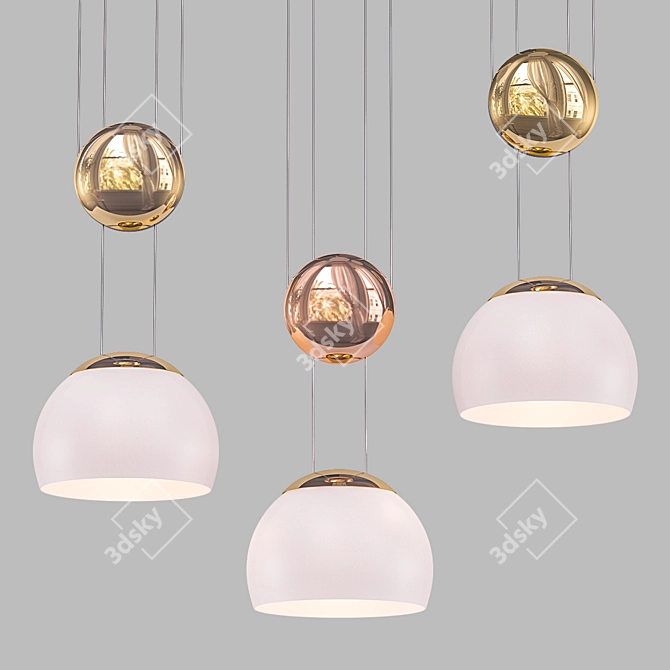 Elegant Glass Pendant Light 3D model image 1