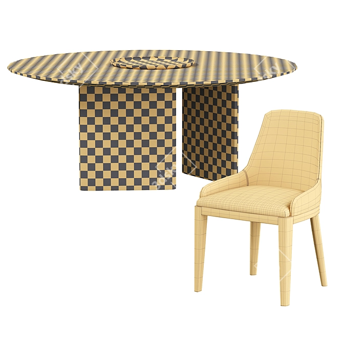 Elegant Cleo Chair & Table 3D model image 5