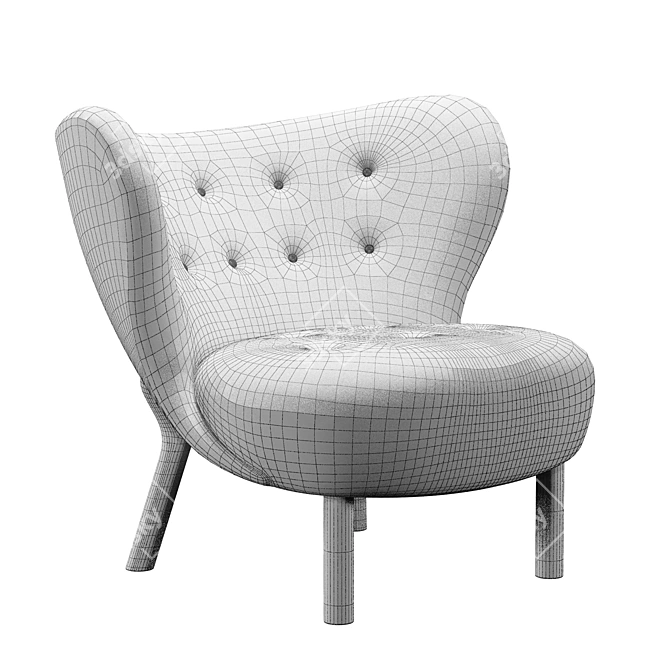 Petite Perfection: Little Petra Lounge Chair 3D model image 2