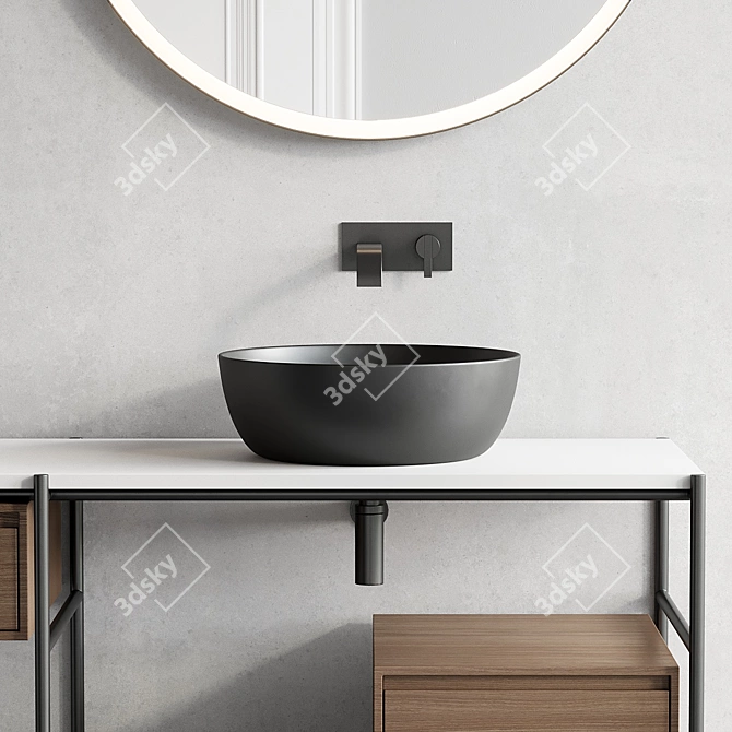 Nic Design Velo 131 Vanity Unit: Stylish, Modular Design 3D model image 4