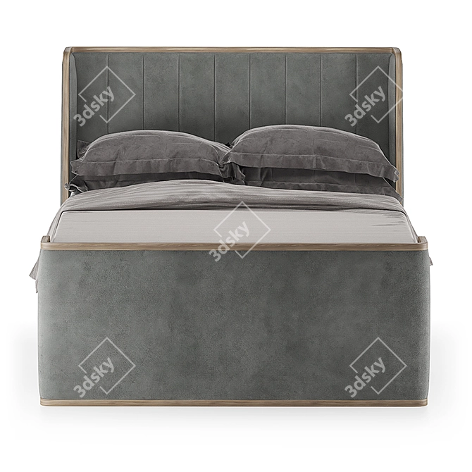 Restoration Hardware Textile Upholstered Bed 3D model image 2