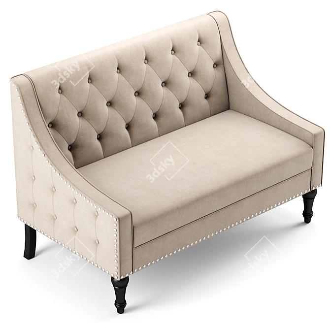 Elegant Christiansburg Tufted Loveseat 3D model image 1