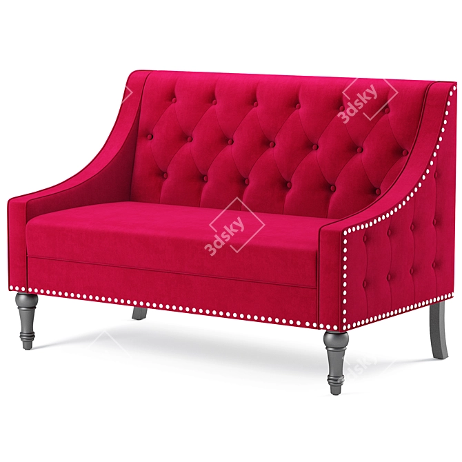 Elegant Christiansburg Tufted Loveseat 3D model image 2