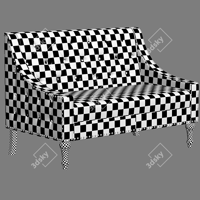 Elegant Christiansburg Tufted Loveseat 3D model image 4