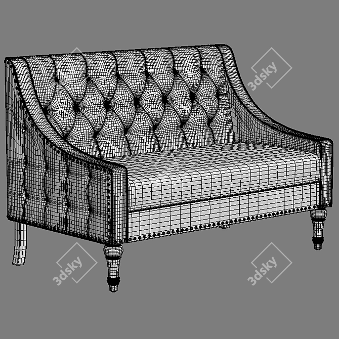 Elegant Christiansburg Tufted Loveseat 3D model image 5