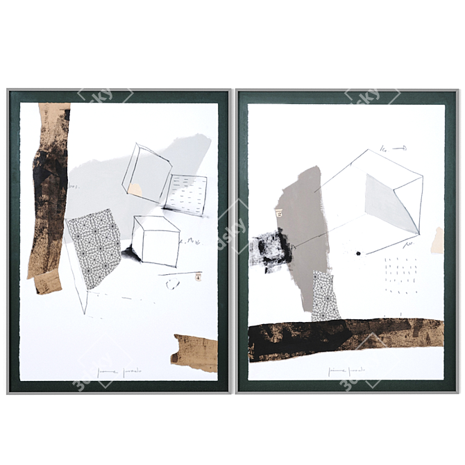 Abstract Framed Art Collection 3D model image 2