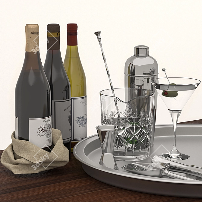 Mixology Essentials: Complete Bar Set 3D model image 6