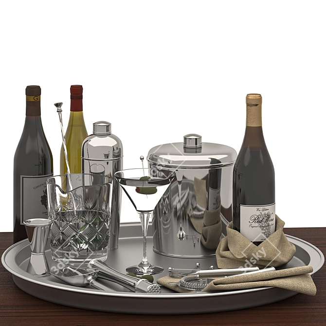 Mixology Essentials: Complete Bar Set 3D model image 7