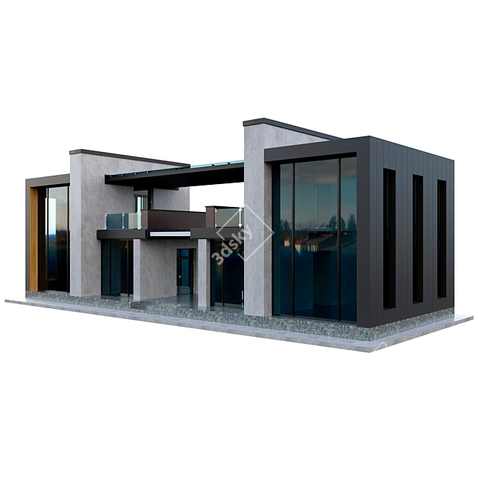 Modern Constructivist Style House 3D model image 1