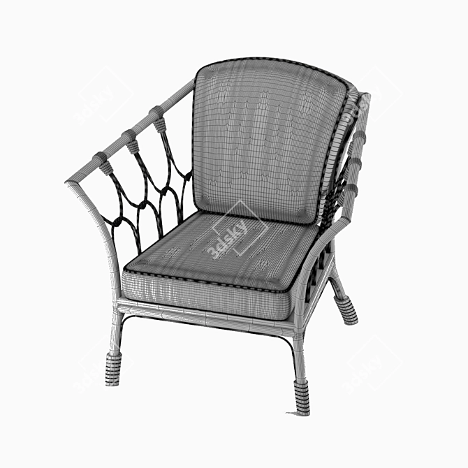 Contemporary Lounge Armchair 3D model image 5
