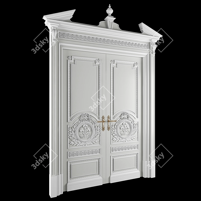 Elegant Versailles Door Set 3D model image 2