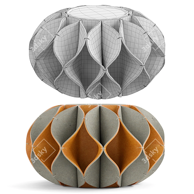 RUFF High: Modern Wool Felt Pouf 3D model image 5