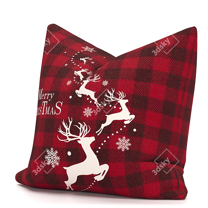 Cozy Christmas Cushions: Adorably Festive Decor 3D model image 4