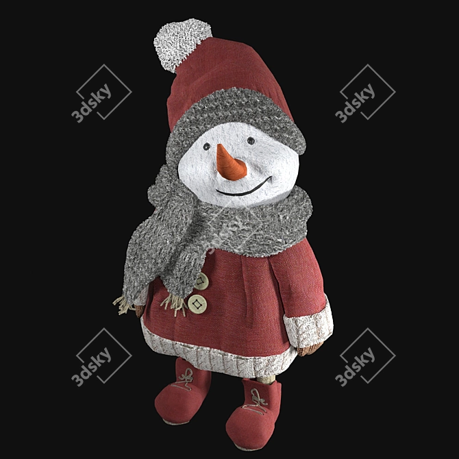 Festive Snowman Decor 3D model image 1