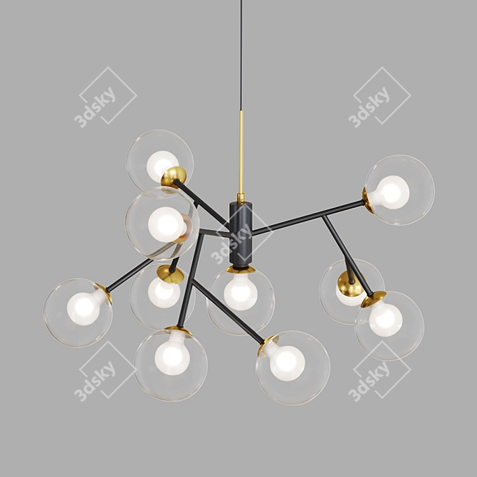 Pearl: Elegant Branch Chandelier 3D model image 5