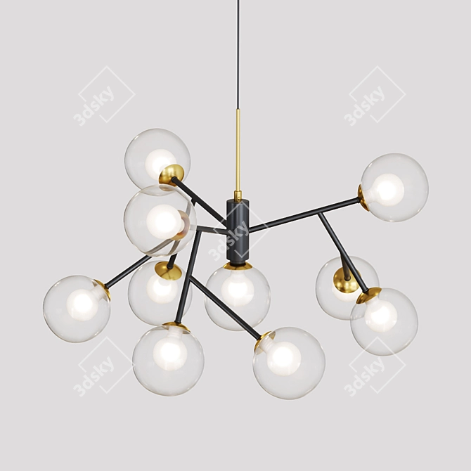 Pearl: Elegant Branch Chandelier 3D model image 8