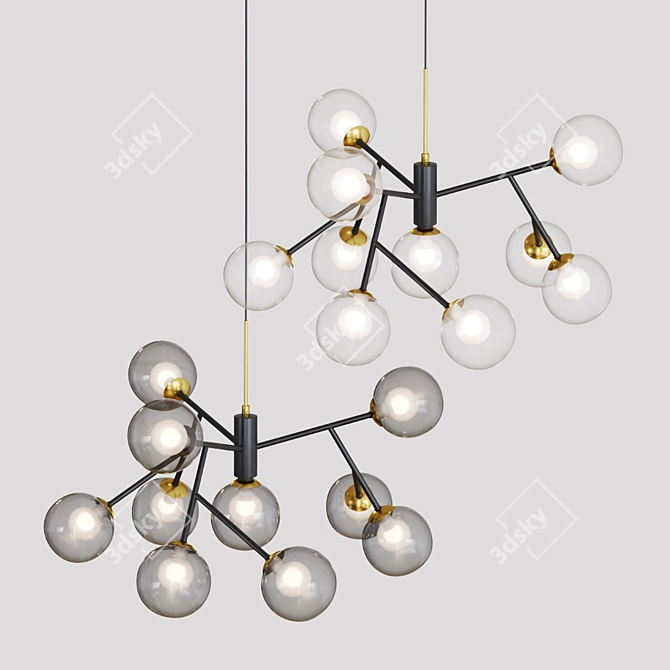 Pearl: Elegant Branch Chandelier 3D model image 9