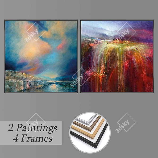 Eclectic Set of Wall Paintings 3D model image 1