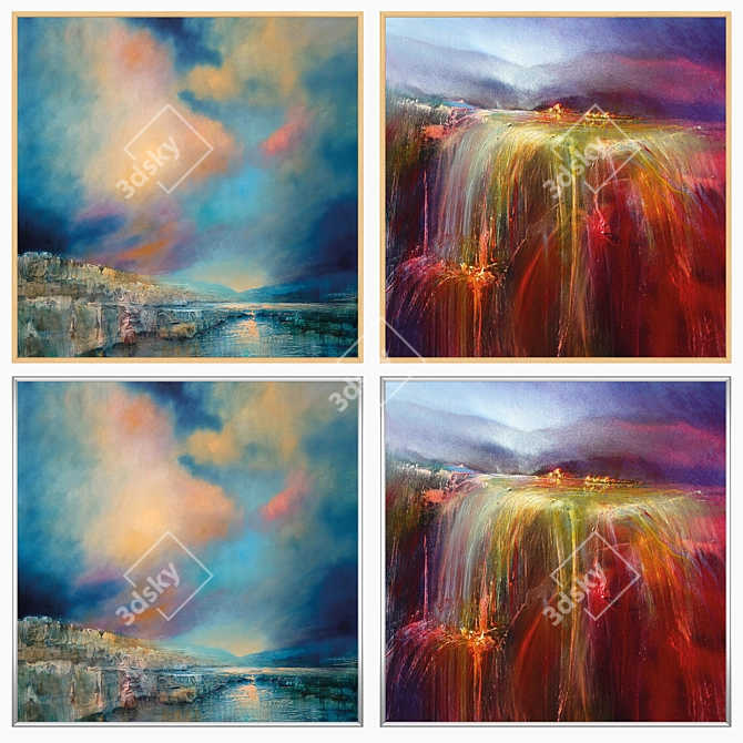 Eclectic Set of Wall Paintings 3D model image 3