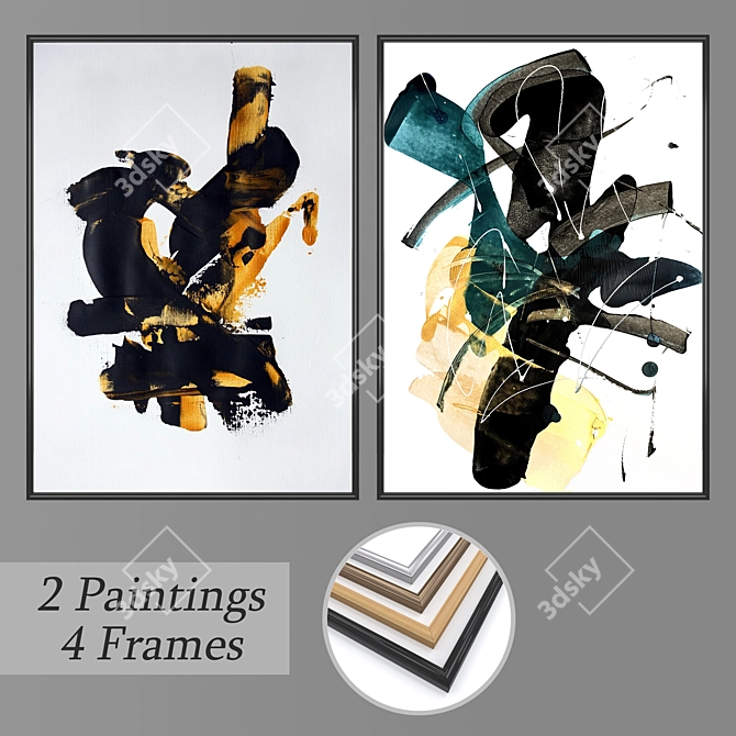 Abstract Wall Art Set: No. 2941 3D model image 1