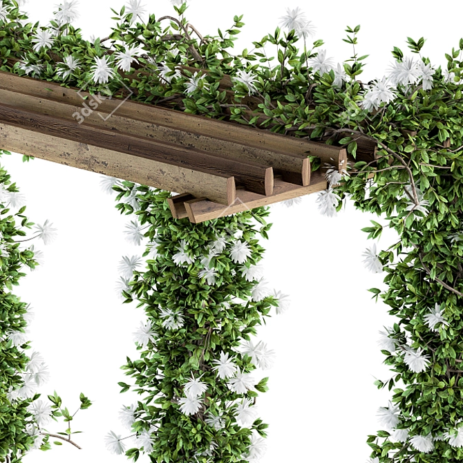 Lush Ivy Pergola Décor 3D model image 3