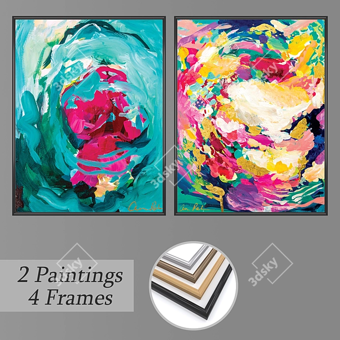  2-Piece Wall Art Set with Multiple Frame Options 3D model image 1