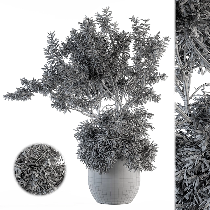 Outdoor Oasis: Tree Set in Concrete 3D model image 4