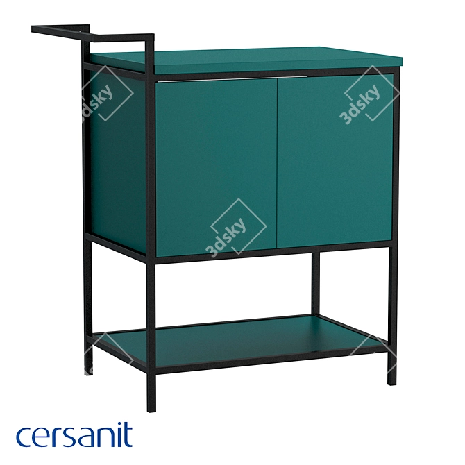 Botanique 80 Green Sink Cabinet 3D model image 1