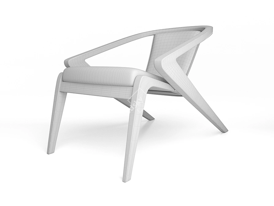 Title: Coastal Convergence Lounge Chair 3D model image 4