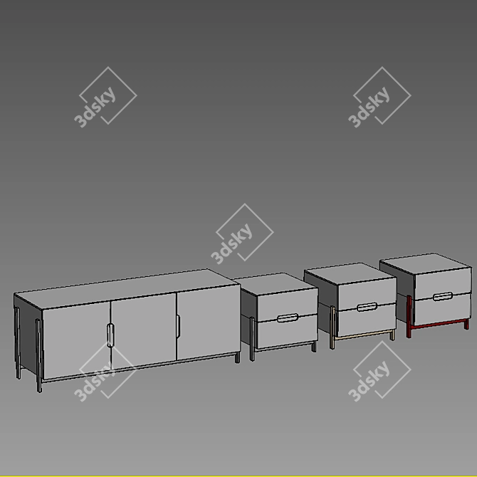 Modular Pedestal Set Novamobili 3D model image 3