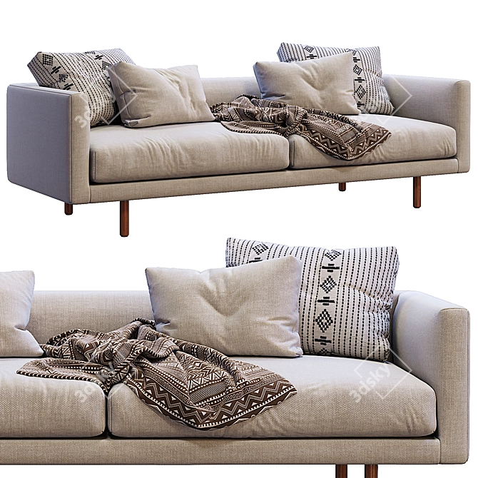 EQ3 Replay 91: Stylish, Versatile Sofa 3D model image 2