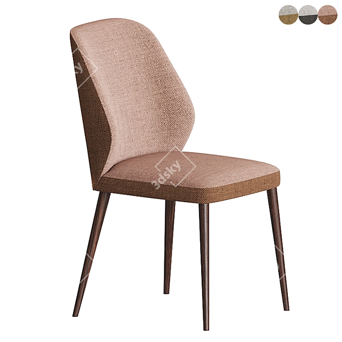 Elegant Emma Velvet Dining Chair 3D model image 1