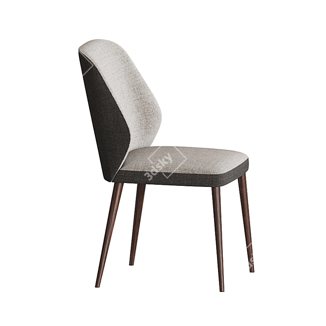 Elegant Emma Velvet Dining Chair 3D model image 3